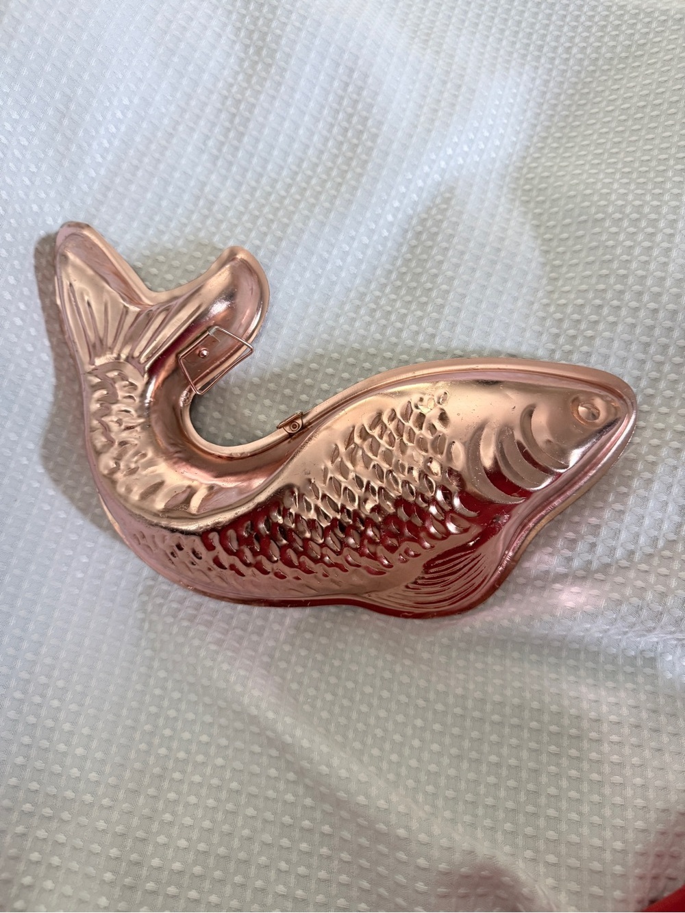 Vintage Copper Plated Fish Mold Wall Hanging Metal Gelatin Cake Pan Decor